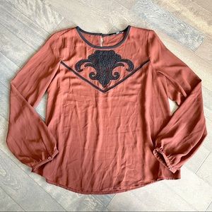 SALE! Express Burnt Orange Boho Blouse
